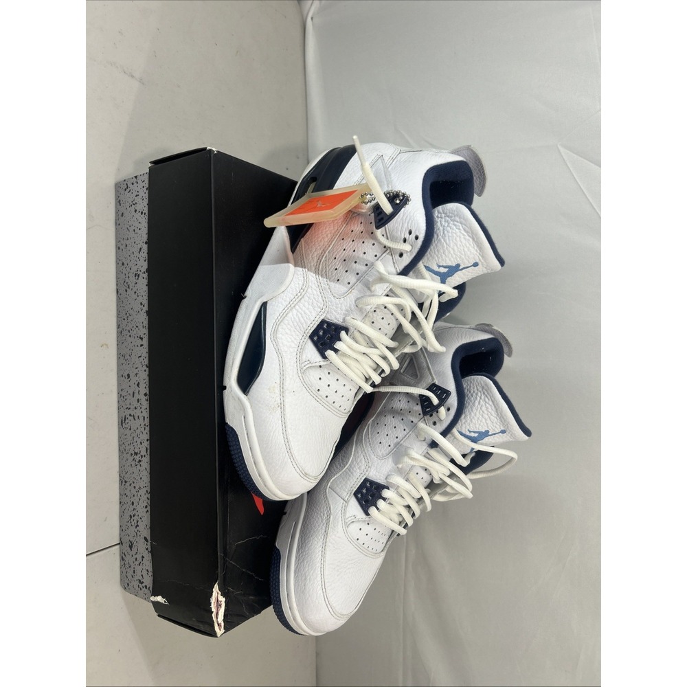 Jordan Air Jordan 4 Retro Mens 11.5 White Legend Blue Excellent "Good"